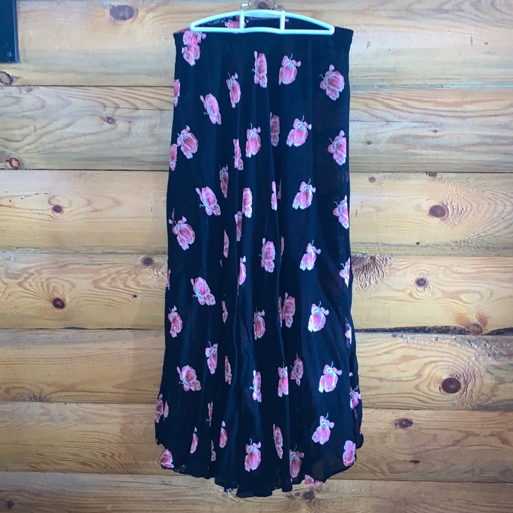Vintage Reversible Floral Maxi Skirt.